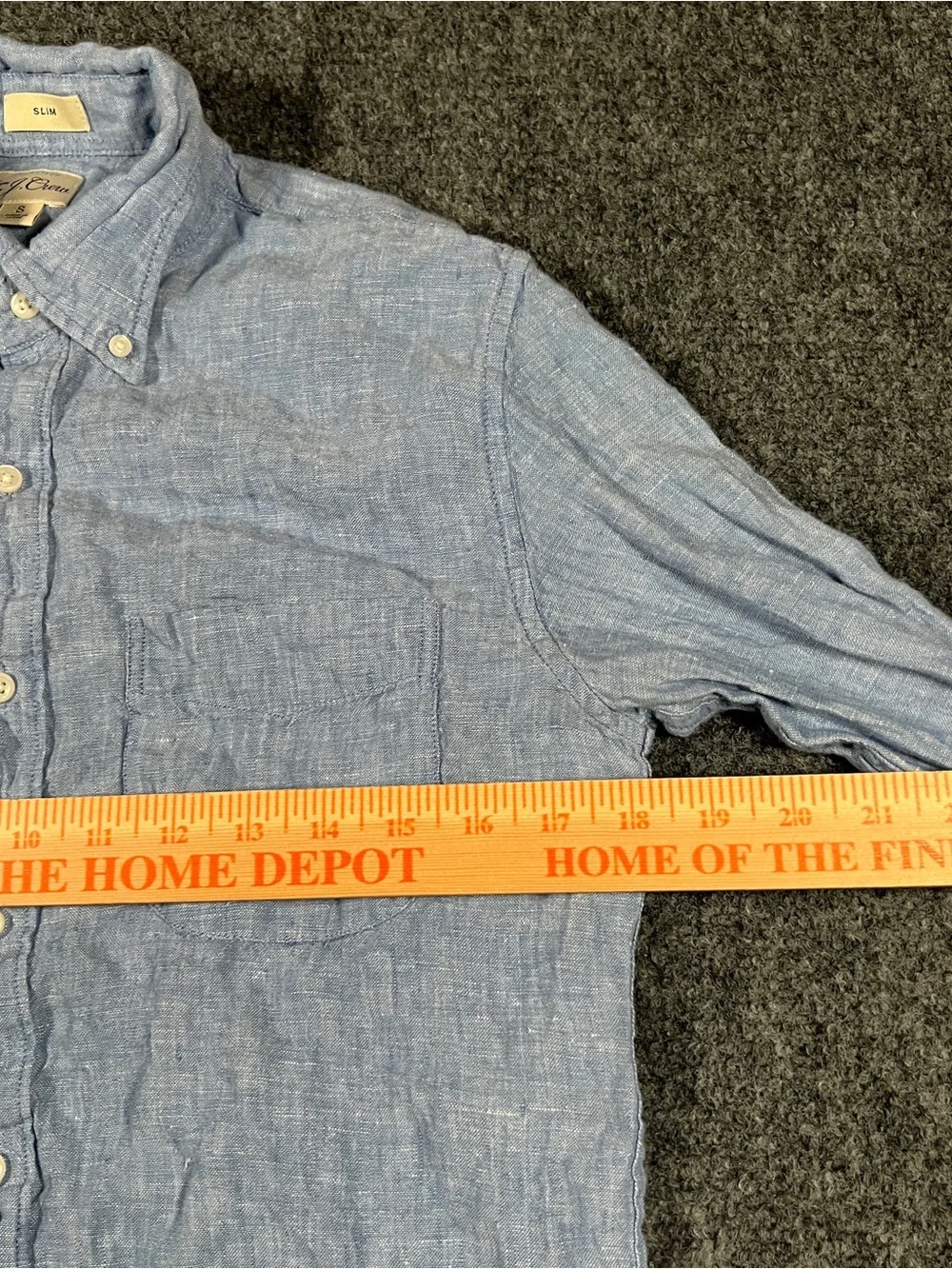 J.Crew Baird McNutt 100% Irish Linen Shirt Men's Small Blue Garment Dyed Indigo
